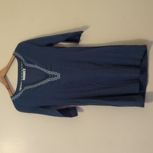 Carve Designs Embroidered V Neck Swim Cover Up Dress